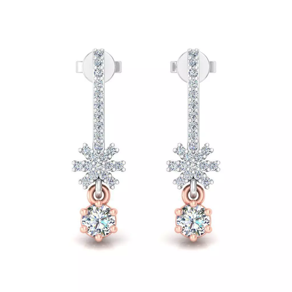 Drop Earrings With Diamonds 16 3D print model_0
