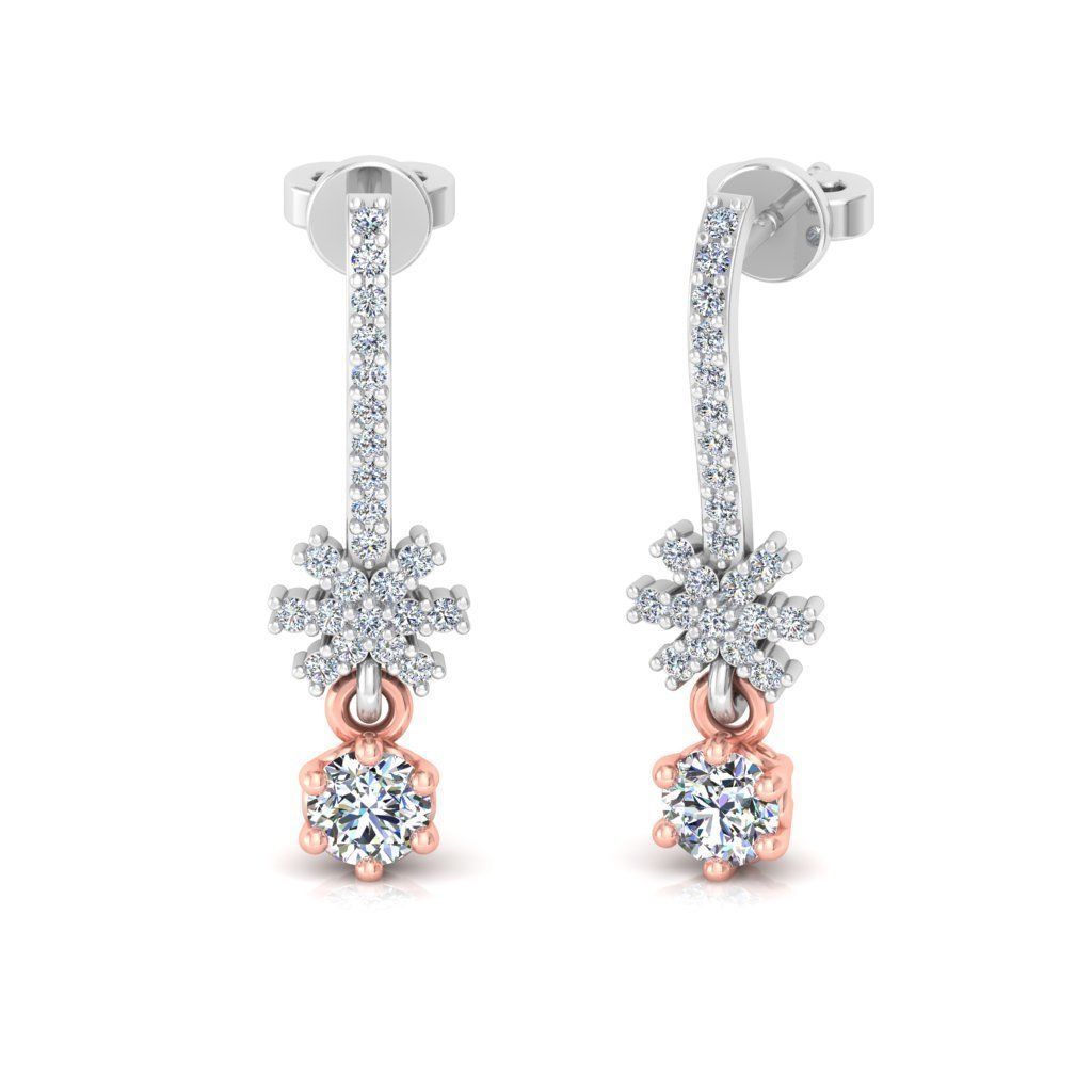 Drop Earrings With Diamonds 16 3D print model_1