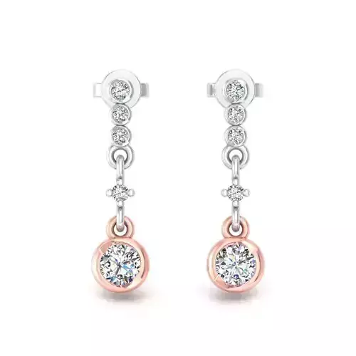 Round Shaped Drop Earrings With Diamonds 36
