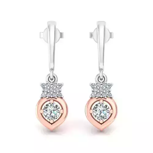 Pear Shaped Drop Earrings With Diamonds