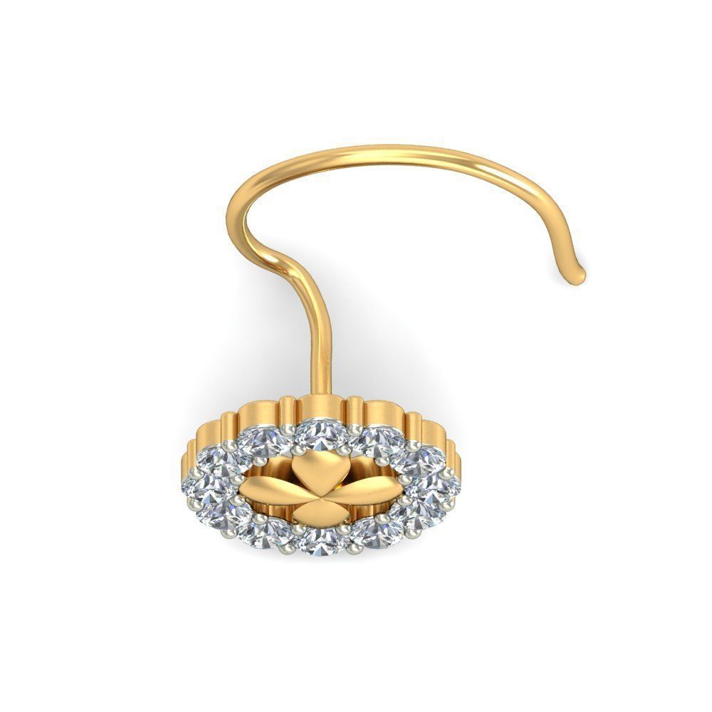 Flower Shaped Nose Stud With Diamonds 10 3D print model_3