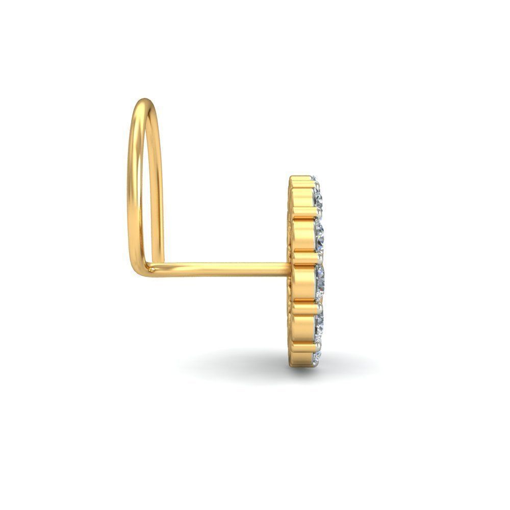 Flower Shaped Nose Stud With Diamonds 10 3D print model_1