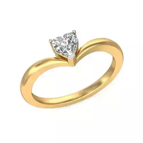 Heart Shaped Gold Ring With Diamonds 16