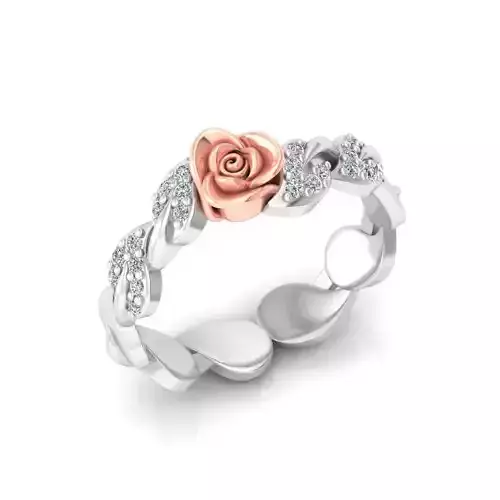 Flower Shaped Ring With Diamonds 22