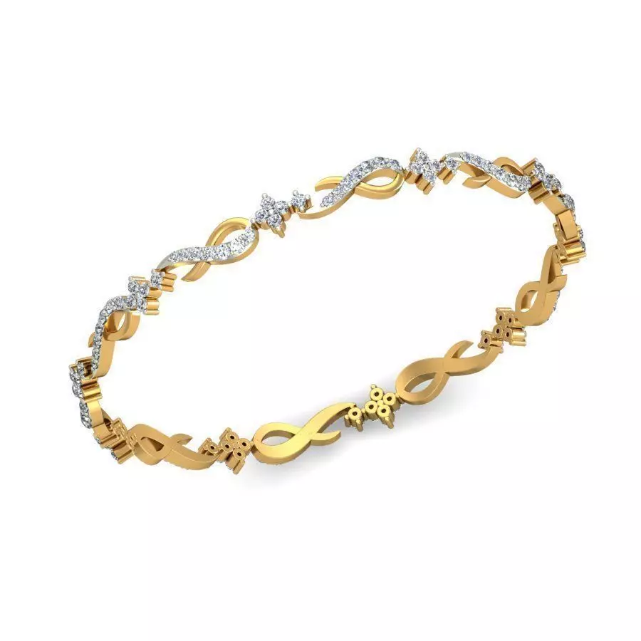 Loop Design Eternity Ring With Diamonds 3D print model_0