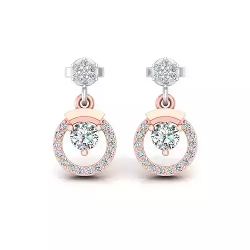 Round Shaped Drop Earrings With Diamonds 38