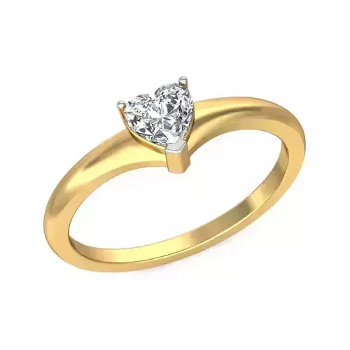 Heart Shaped Gold Ring With Diamonds 18