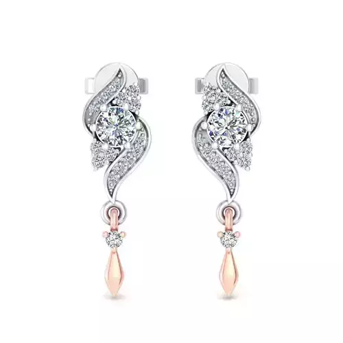 Floral Drop Earrings With Diamonds 4