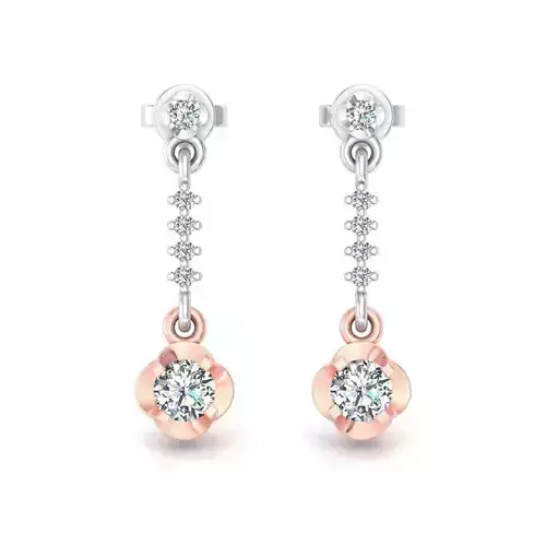 Flower Shaped Drop Earrings With Diamonds 31
