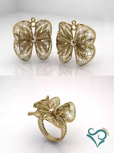 Gold earrings and ring engagement Jewel printable