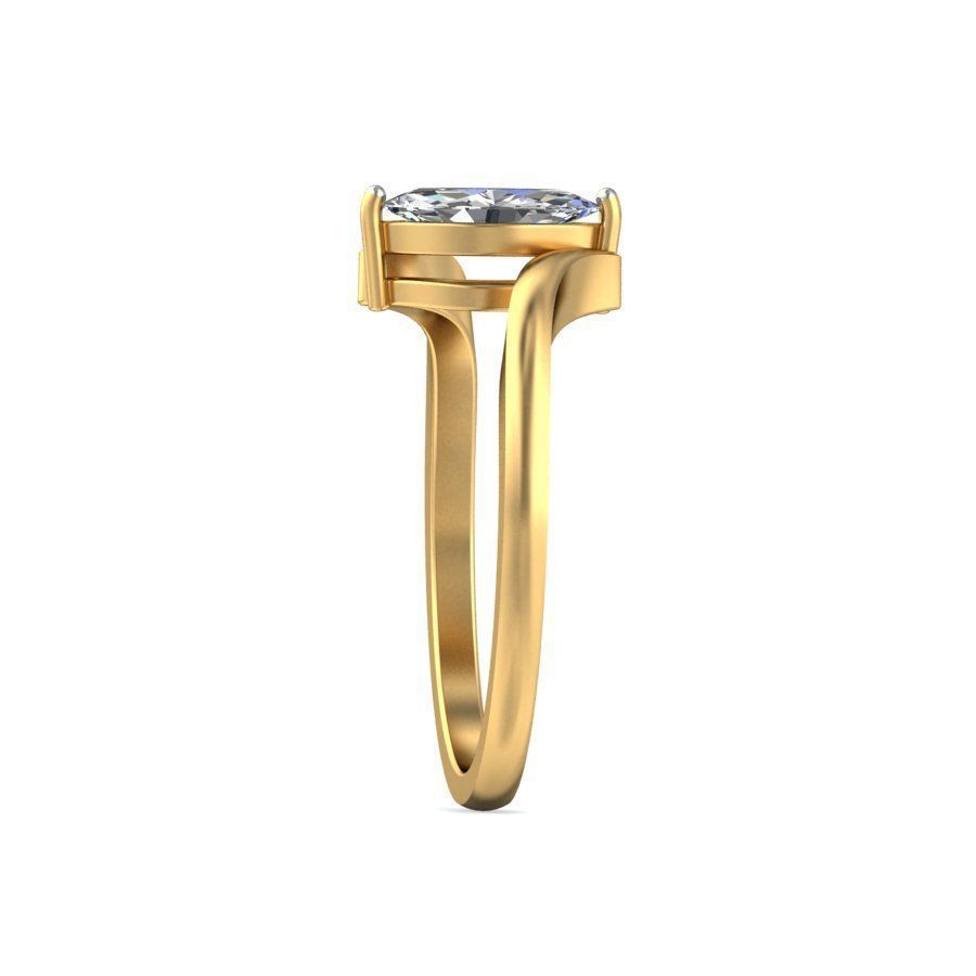 Marquise Shaped Spiral Ring With Diamonds 3D print model_4