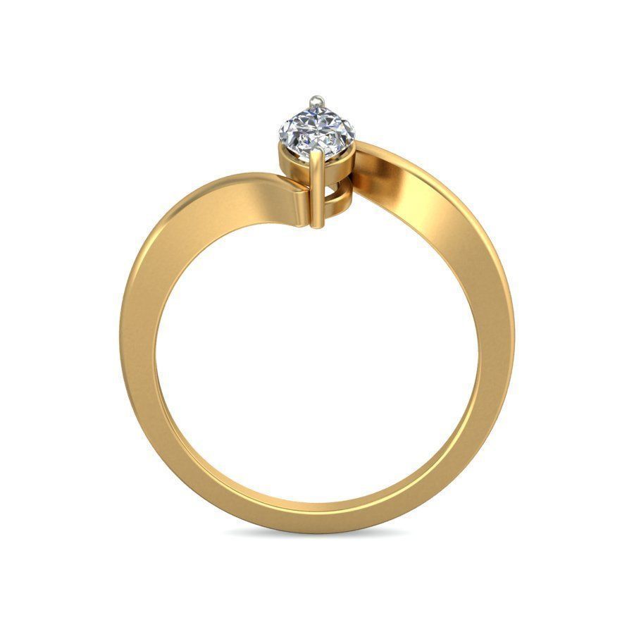 Marquise Shaped Spiral Ring With Diamonds 3D print model_3