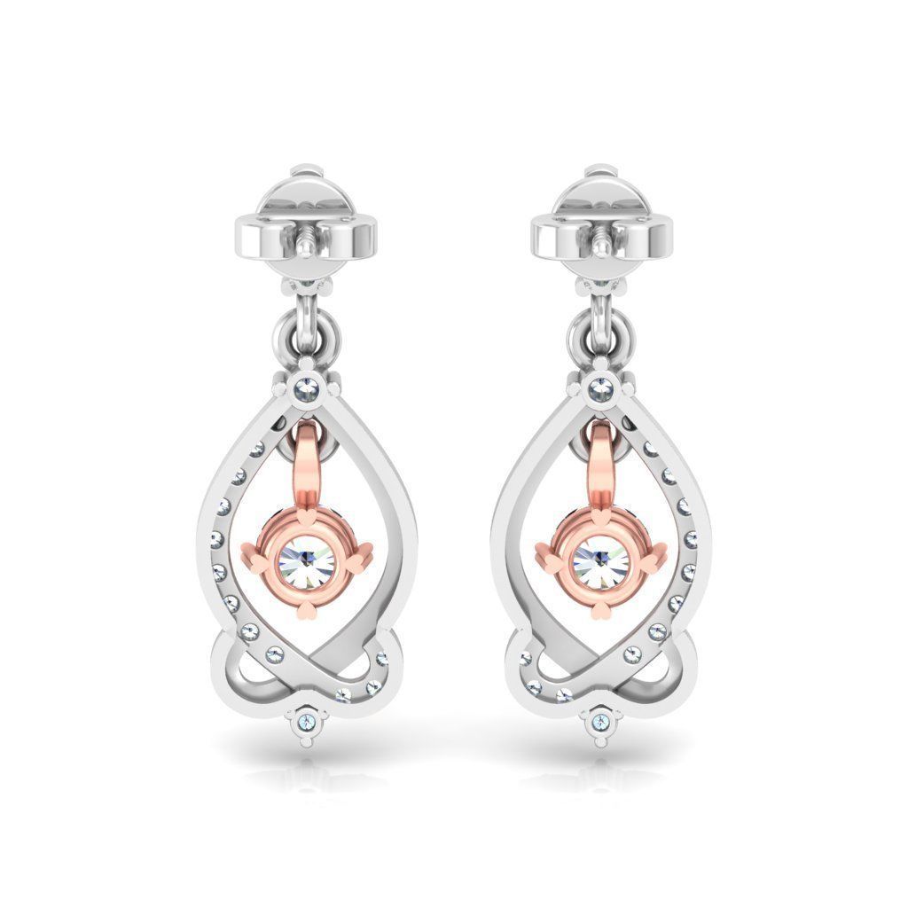 Marquise Shaped Drop Earrings With Diamonds 7 3D print model_3