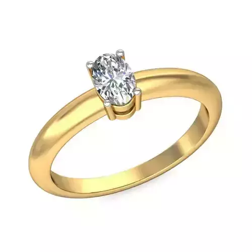 Oval Shaped Gold Ring With Diamonds 18
