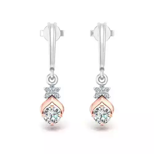 Floral Drop Earrings With Diamonds 5