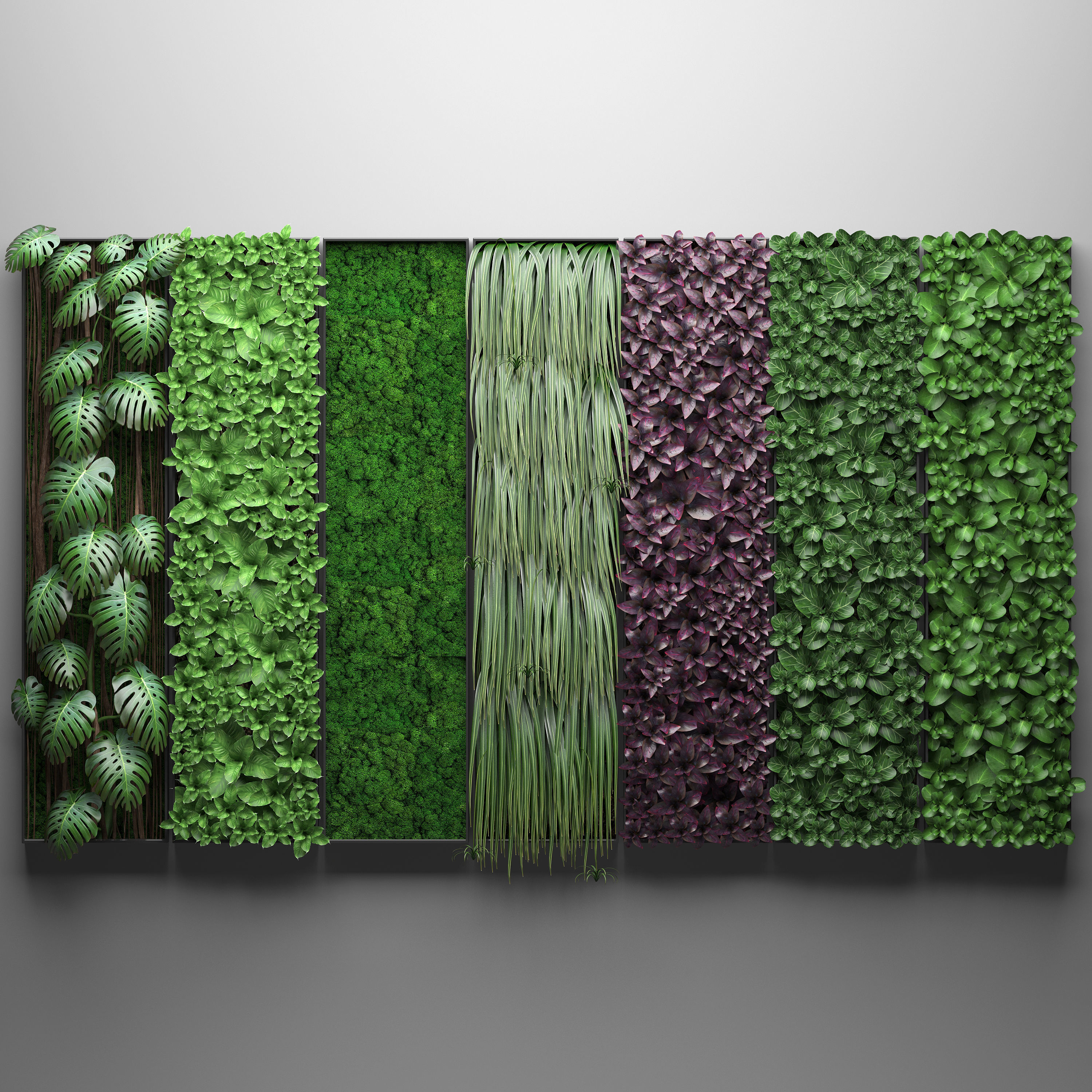 Vertical gardening collection 3D model_1