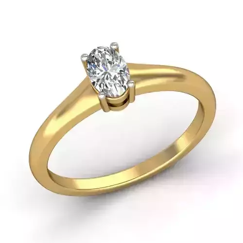 Oval Shaped Gold Ring With Diamonds 19