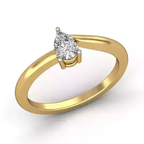 Drop Shaped Gold Ring With Diamonds 12