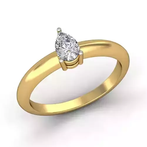 Drop Shaped Gold Ring With Diamonds 13