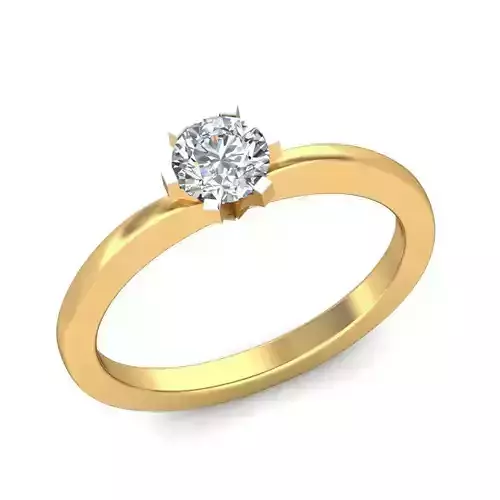 Round Shaped Gold Ring With Diamonds 52