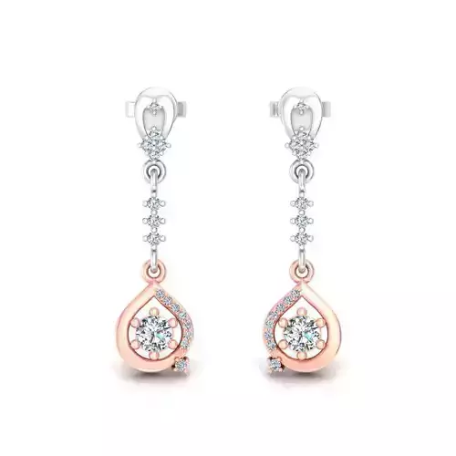 Drop Shaped Drop Earrings With Diamonds 21
