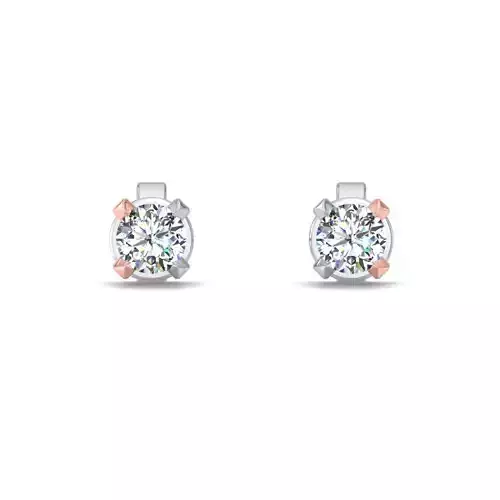 Round Ear Studs With Diamonds 2