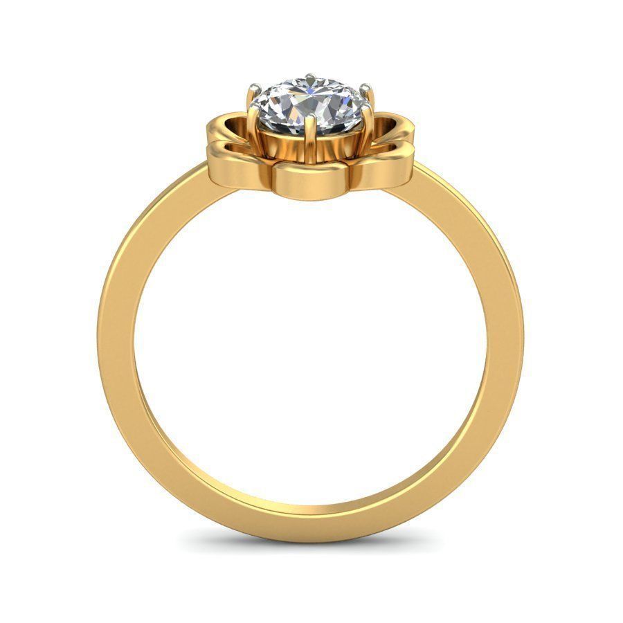 Flower Shaped Gold Ring With Diamonds 95 3D print model_3
