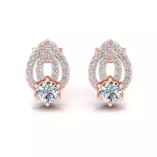 Marquise Shaped Rose Gold Earrings With Diamonds 1