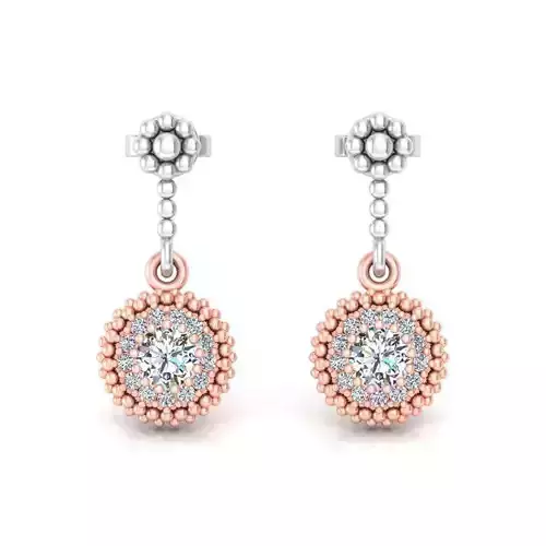 Round Shaped Drop Earrings With Diamonds 39
