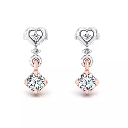 Square Shaped Drop Earrings With Diamonds 11