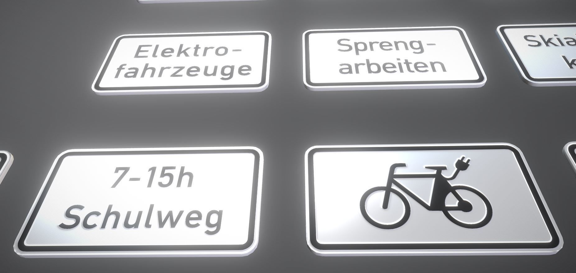  Additional traffic signs from germany Package 4 Low-poly 3D model_6
