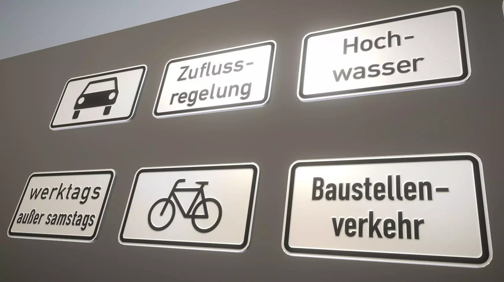  Additional traffic signs from germany Package 4 Low-poly 3D model_0