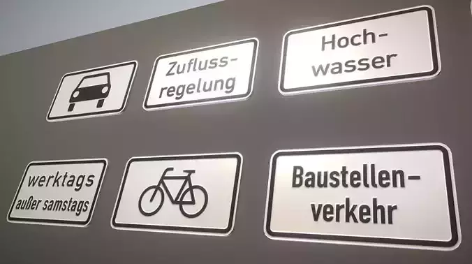  Additional traffic signs from germany Package 4 Low-poly 3D model