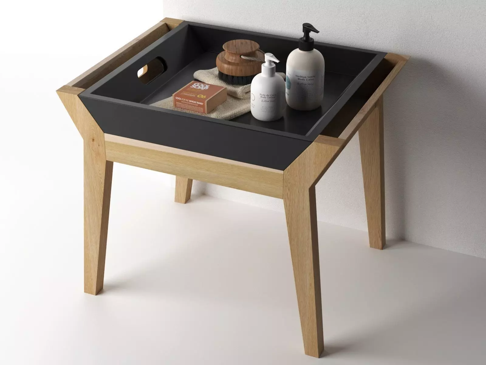 Tray Table With Body Care Products 3D model