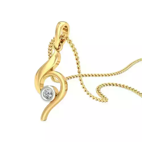 Gold Pendant With Diamonds 191 3D print model