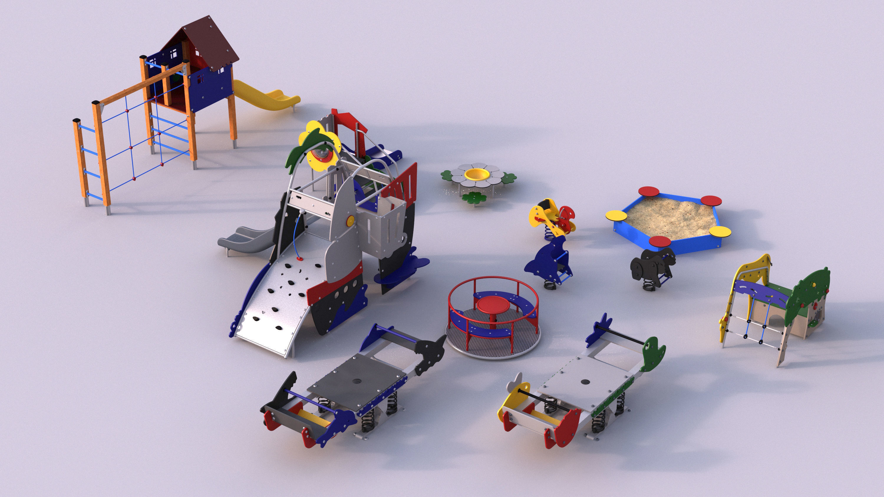 Modern playground 5 3D model_2