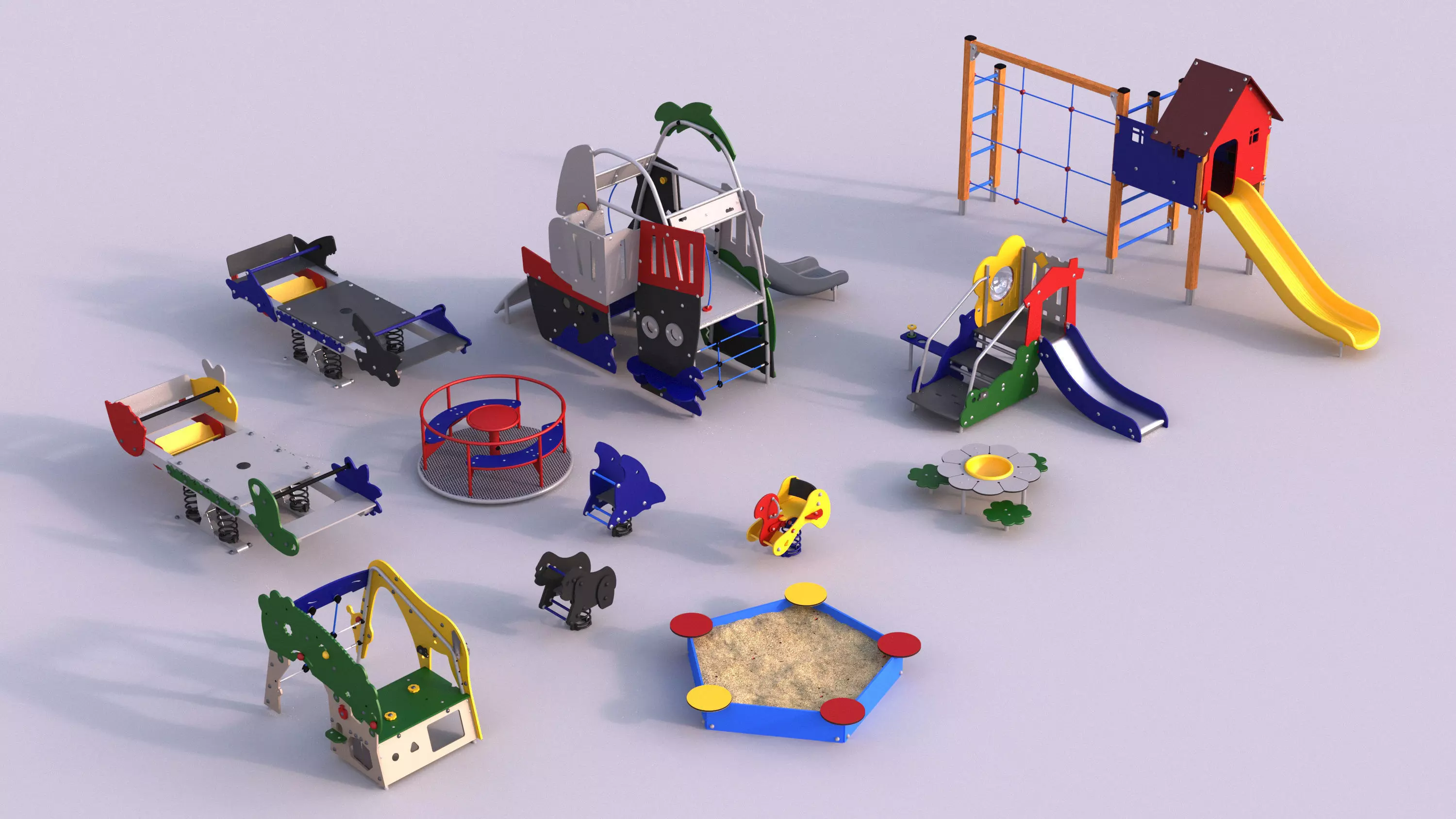 Modern playground 5 3D model_0
