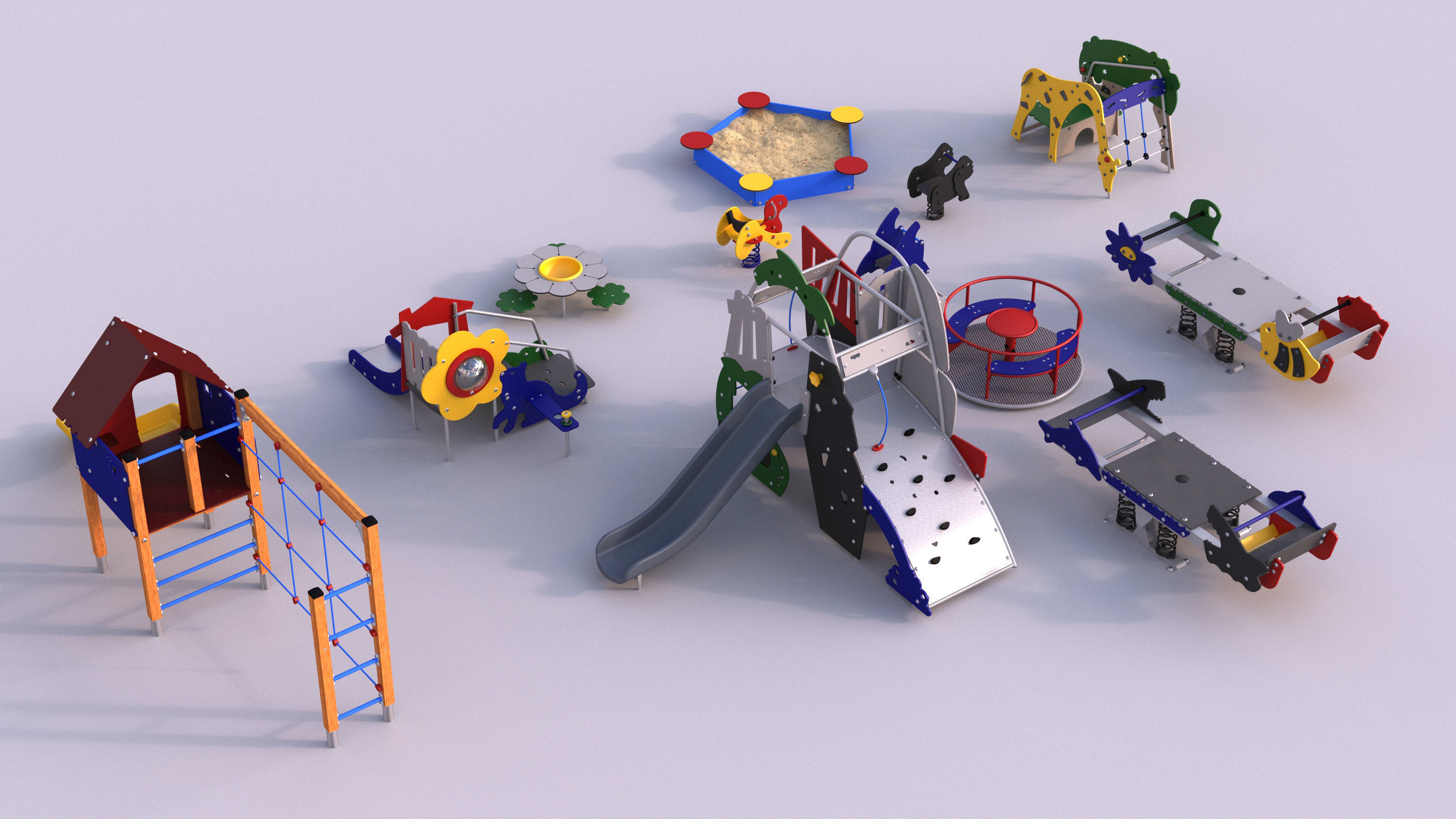 Modern playground 5 3D model_1