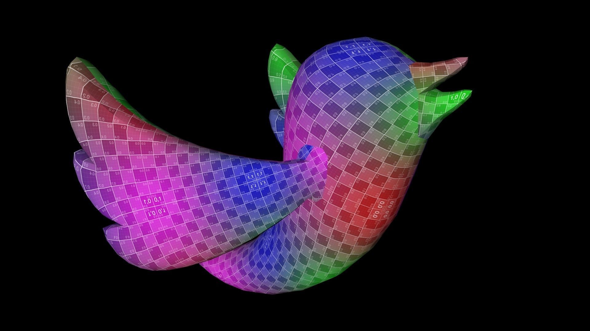 Logo Twitter Low-poly 3D model_1