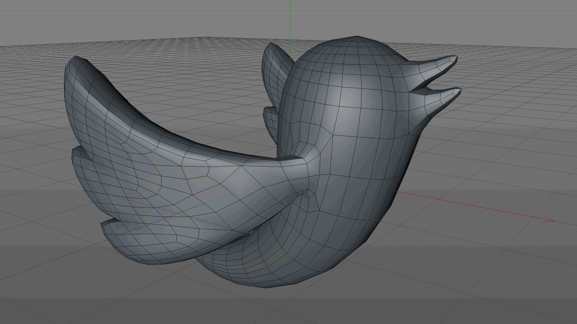 Logo Twitter Low-poly 3D model_2