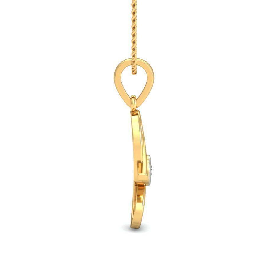 Gold Pendant With Diamonds 197 3D print model_2
