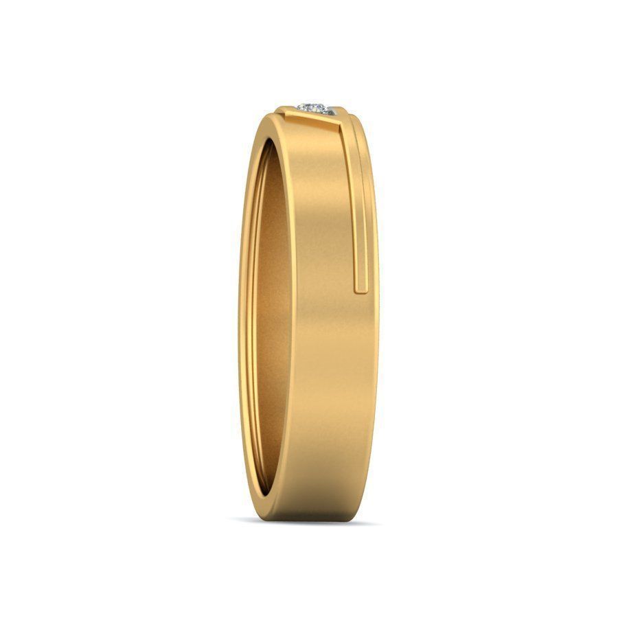 Simple Gold Ring With Diamonds 5 3D print model_4