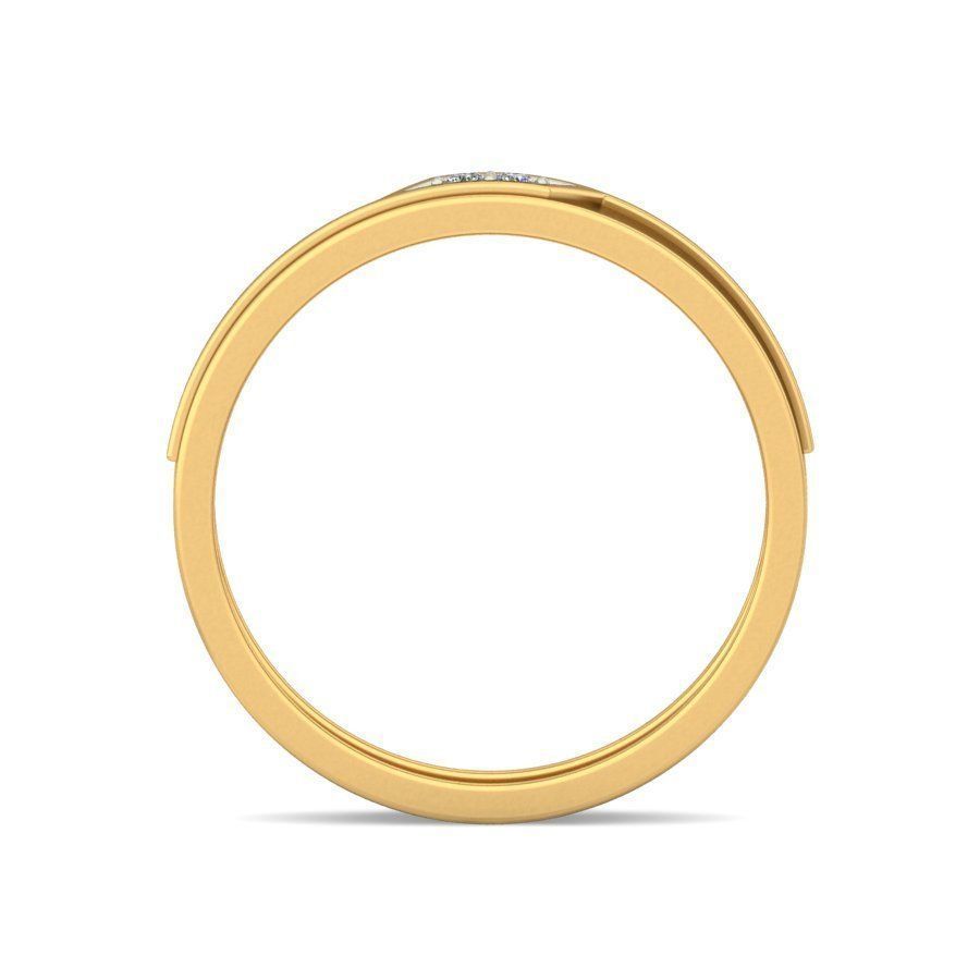 Simple Gold Ring With Diamonds 5 3D print model_3