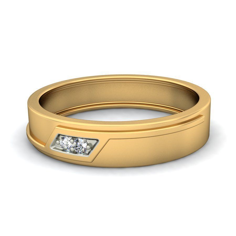 Simple Gold Ring With Diamonds 5 3D print model_6