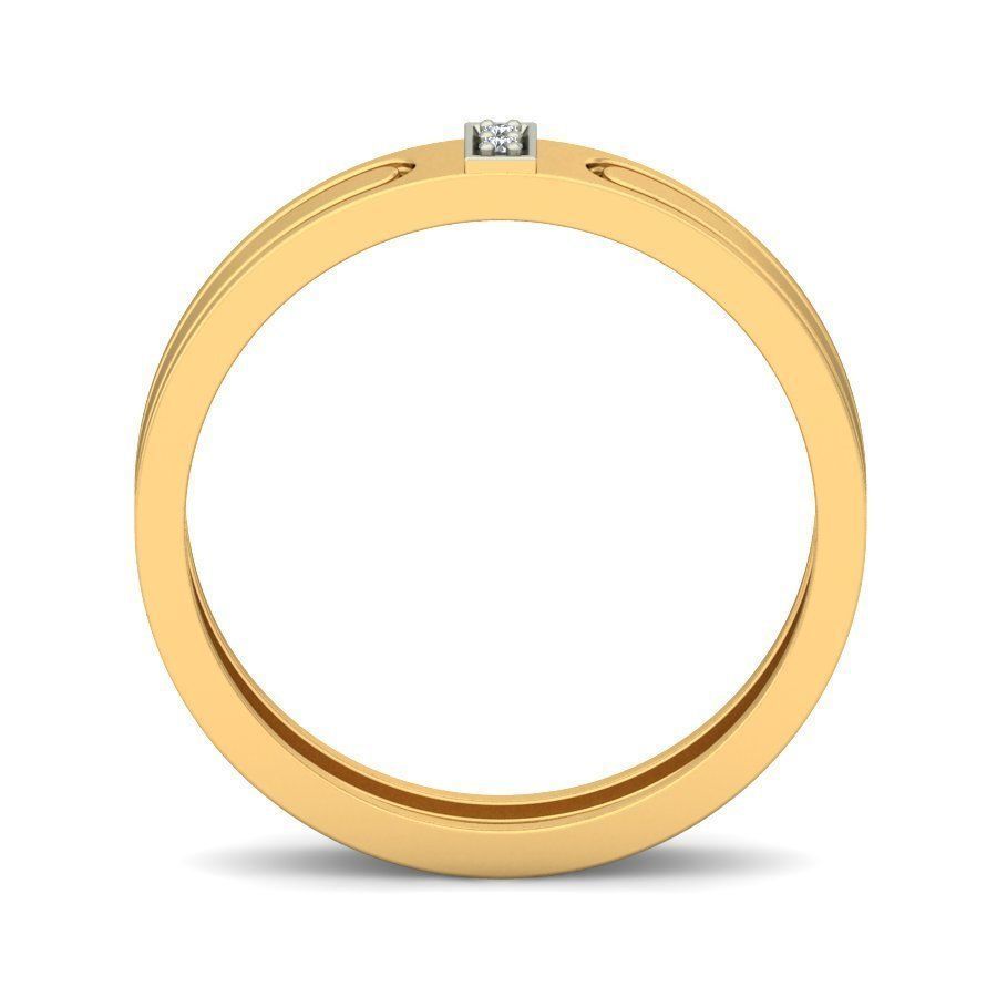 Simple Gold Ring With Diamonds 7 3D print model_3