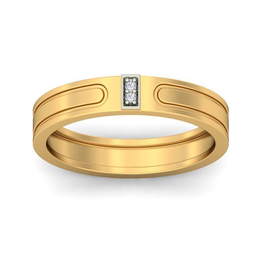 Simple Gold Ring With Diamonds 7 3D print model_2