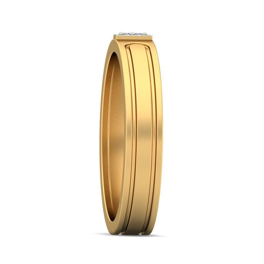 Simple Gold Ring With Diamonds 7 3D print model_4