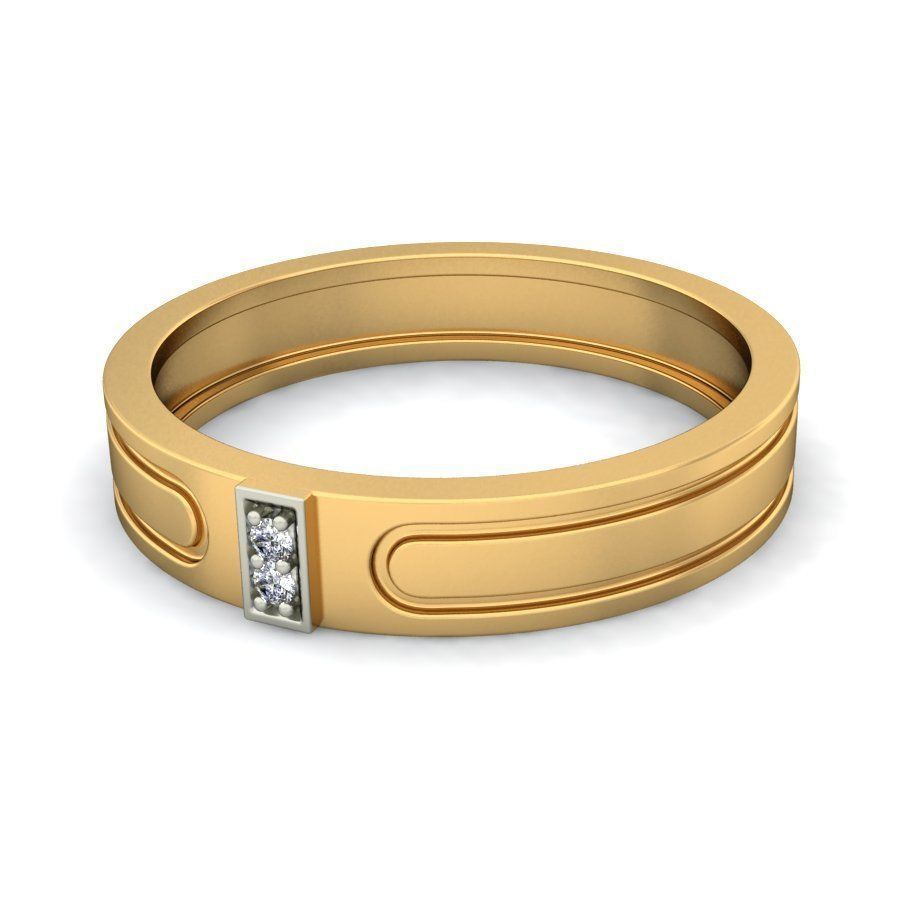 Simple Gold Ring With Diamonds 7 3D print model_6
