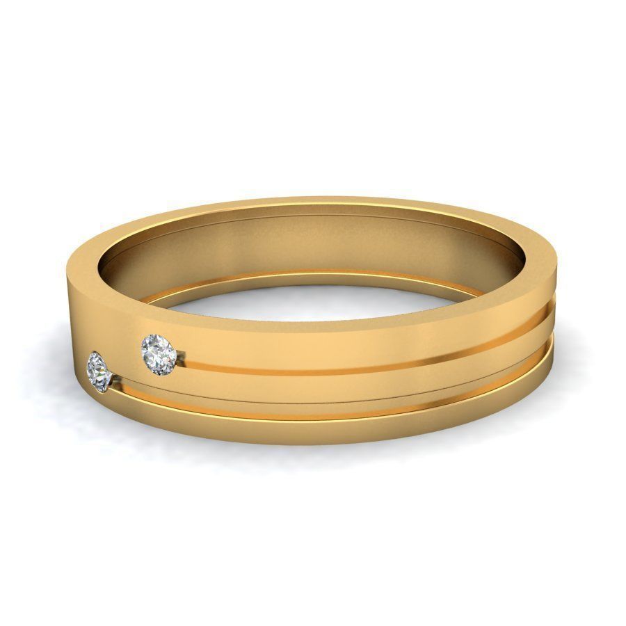 Simple Gold Ring With Diamonds 9 3D print model_6