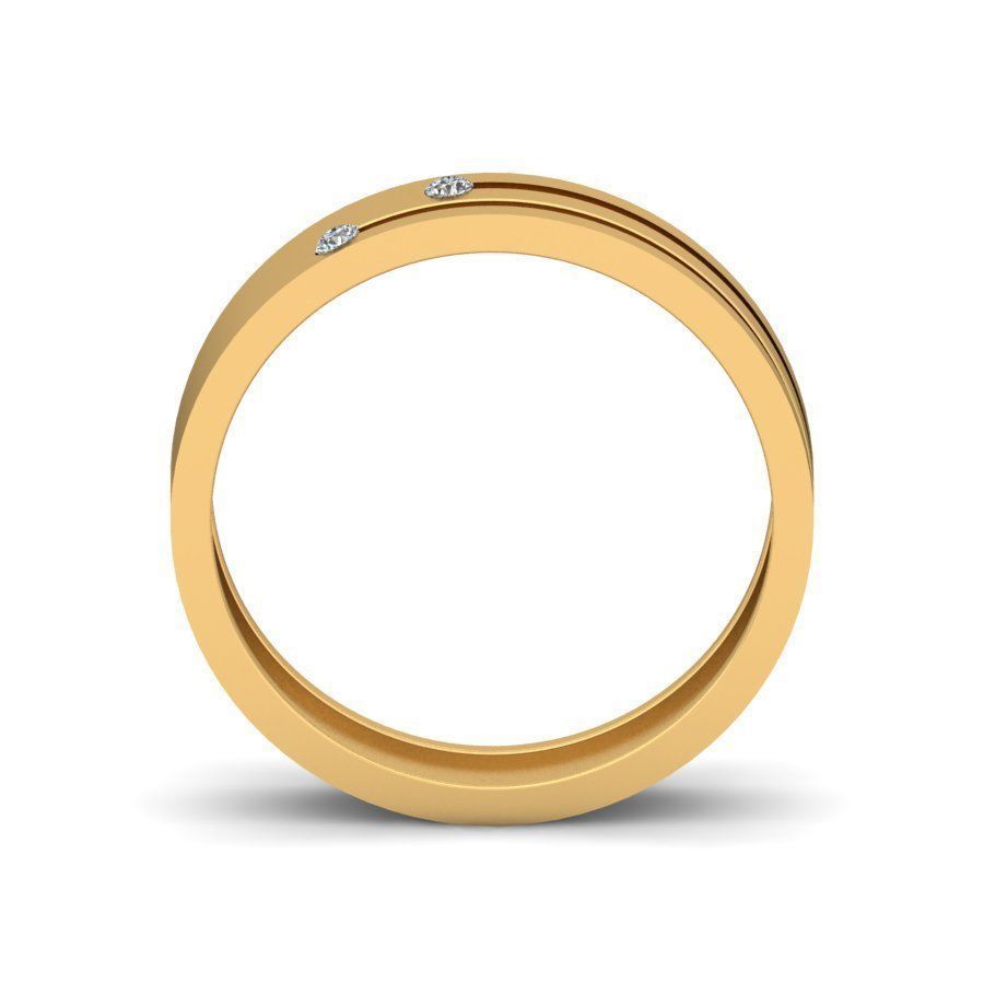 Simple Gold Ring With Diamonds 9 3D print model_3